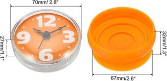 Unique Bargains Waterproof Shower Clock Mini Bathroom Mirror Wall Clocks w Suction Cup - Orange