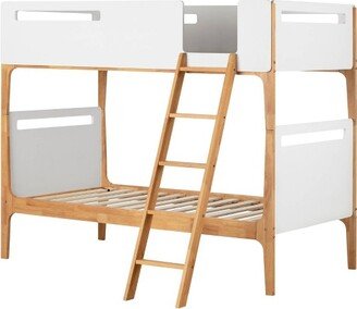 Twin Bebble Modern Kids' Bunk Beds Pure and Exotic Light Wood