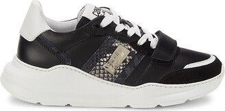 Snakeskin Embossed Leather Platform Sneakers