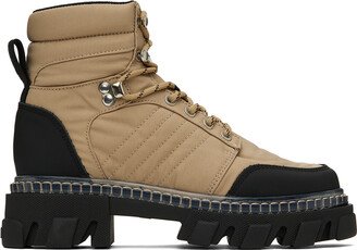 Beige Cleated Hiking Boots