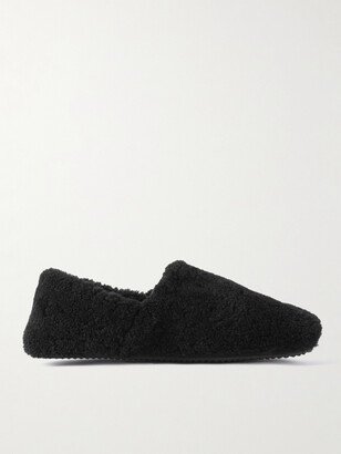 Leather-Trimmed Shearling Slippers