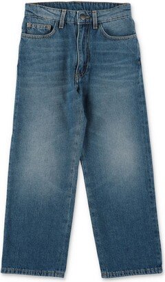 Jeans Blu In Denim Di Cotone Bambina