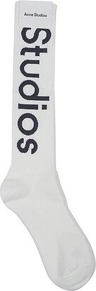 Logo Intarsia Knee Socks