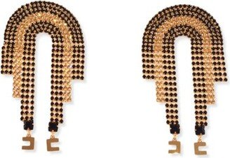 Rhinestone Chain Fringe Earrings