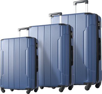 EDWINRAY Luggage Sets Lightweight Hardshell Suitcases with Spinner Wheels&TSA Lock, 3 Sets Expandable Luggage