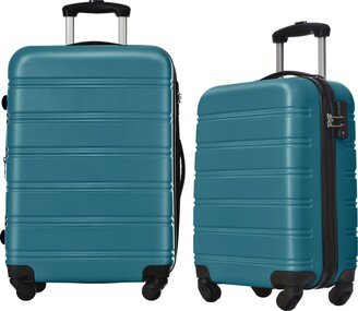 EDWINRAY 2 Piece Luggage Set, Carry-on Luggage Travel Set Hardside Expandable Luggage with Spinner Wheels & TSA Lock-AD