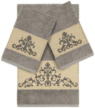 Scarlet 3-Piece Embellished Towel - Dark Grey