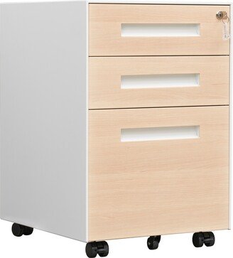 RASOO 3-Drawer Mobile File Cabinet with Lock, Steel Construction