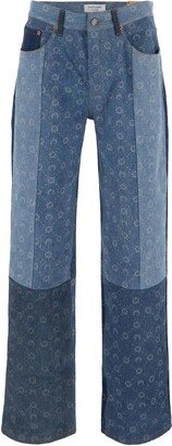 Straight-leg Patchwork Jeans