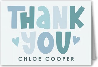 Thank You Cards: Hello Tiny One Thank You Card, Blue, 3X5, Matte, Folded Smooth Cardstock