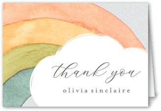 Thank You Cards: Drawing Rainbow Thank You Card, White, 3X5, Matte, Folded Smooth Cardstock