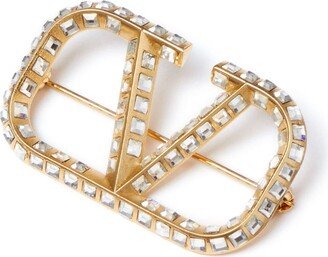 VLogo Signature crystal brooch-AB