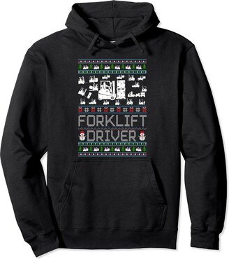 Forklift Driver Ugly Christmas Costume Outfits Ugly Christmas Sweaters Men Women Xmas Ugly Forklift Driver Pullover Hoodie