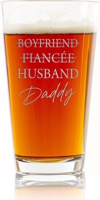 Boyfriend Fiancée Husband Daddy Laser Engraved Beer Glass For Father Pregnancy Announcement Gift Present Christmas Birthday Pint