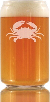 Crab - Beer Can Pint Glass Cute Nautical Themed Birthday Gift For Fishermen, Sailors & Ocean Lovers Beach House Cups 16 Oz