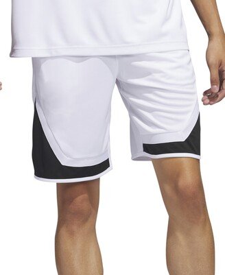 Men's Pro Block Loose-Fit Basketball Shorts - White / Blk