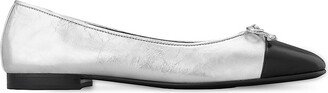 Cap-Toe Leather Ballet Flats