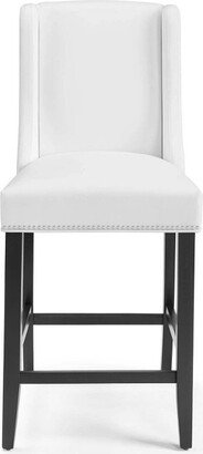 Baron Faux Leather Counter Height Barstool White