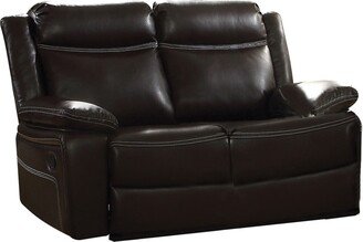 PU Upholstered Reclining Loveseat in Espresso