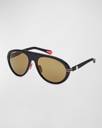 Moncler Lunettes Navigaze Two-Tone Acetate Aviator Sunglasses