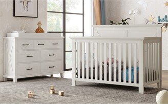 BESTCOSTY 3 Pieces Nursery Sets Baby Crib and Changer Dreeser