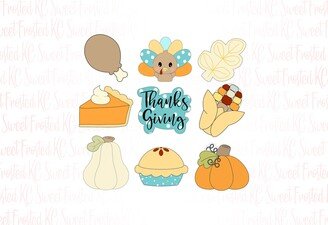 9Pc Mini Thanksgiving Essentials Cookie Cutter Set