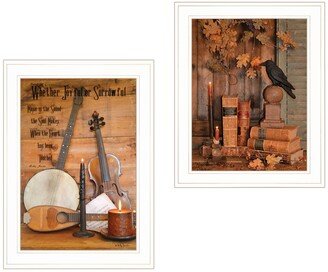 Music / Nevermore 2-Piece Vignette by Billy Jacobs, White Frame, 15 x 21