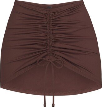 Signature Swim Ruched Mini Skirt | Cocoa