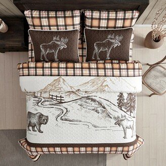 Snake River Décor Rustic Mountain Quilt Bed in a Bag Set Twin-AA