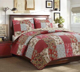 Cozy Line Home Fshions Cozy Line Rosemond 3-piece Reversible Floral Patchwork Quilt Set