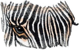 Zebra Eyes Embroidered Waffle Weave Hand/Dish Towel