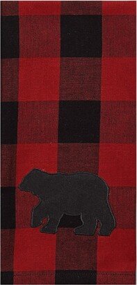 Park Designs Buffalo Check Bear Applique Decorative Dishtowel Set of 2