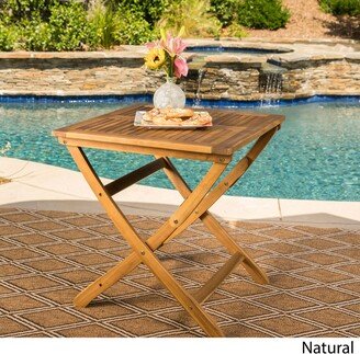 Positano Outdoor Foldable Acacia Wood Side Table