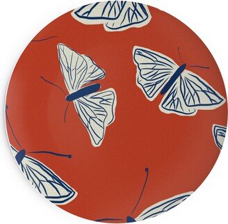 Salad Plates: Moths - Rust Salad Plate, Red