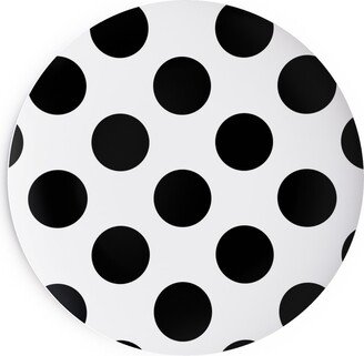 Salad Plates: Polka Dot - Black And White Salad Plate, Black