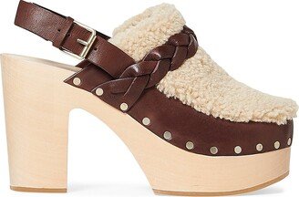 Paxton Braided-Leather Platform Clogs