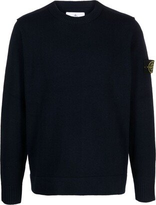 Compass-badge wool jumper