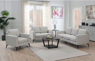 NOVABASA 3-Piece Chenille Upholstered Sofa Sets Sectional Living Room Sets 6 Seats Modular Sectional Sofa with Sturdy Metal Legs