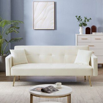 IGEMAN Velvet Convertible Folding Futon Sofa Bed, Sleeper Sofa Couch-AA
