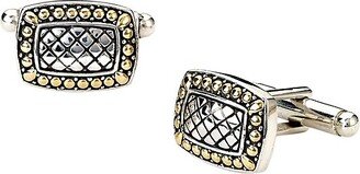 Eli Pebble Sterling Silver & 18K Yellow Gold Checkered Cufflinks