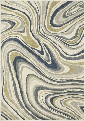 Bryant Modern Abstract Indoor Area Rug Ivory/Teal - Captiv8e Designs