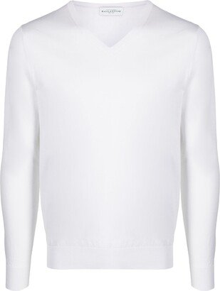 V-neck knitted jumper-BU