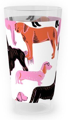 Outdoor Pint Glasses: Goofy Dog Friends Outdoor Pint Glass, White