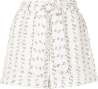 Stripe-Print Tie-Waist Shorts