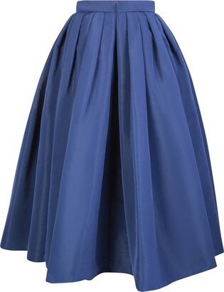 Slip Pocket Flared Midi Skirt-AB