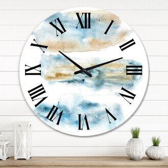 Designart 'Abstract Of Dark Blue Clouds III' Modern wall clock