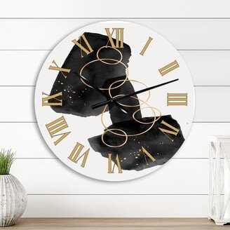 Designart, 'Abstract Organic Vintage Geometric Composition VII' Mid-Century Modern wall clock