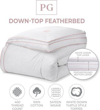 Pillow Gal Down-Top Featherbed Mattress Topper With 100% Rds Down