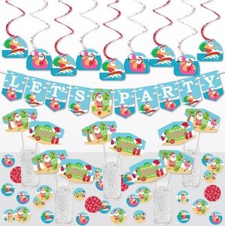 Big Dot of Happiness Tropical Christmas - Beach Santa Holiday Party Supplies Decoration Kit - Decor Galore Party Pack - 51 Pieces