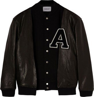 Panelled Varsity Leather Jacket